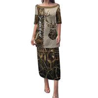 Personalized Born to Hunt Puletasi Deer Hunting Lacing Detail and Camo Traditional