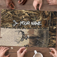 Personalized Born to Hunt Puzzle Deer Hunting Lacing Detail and Camo Traditional