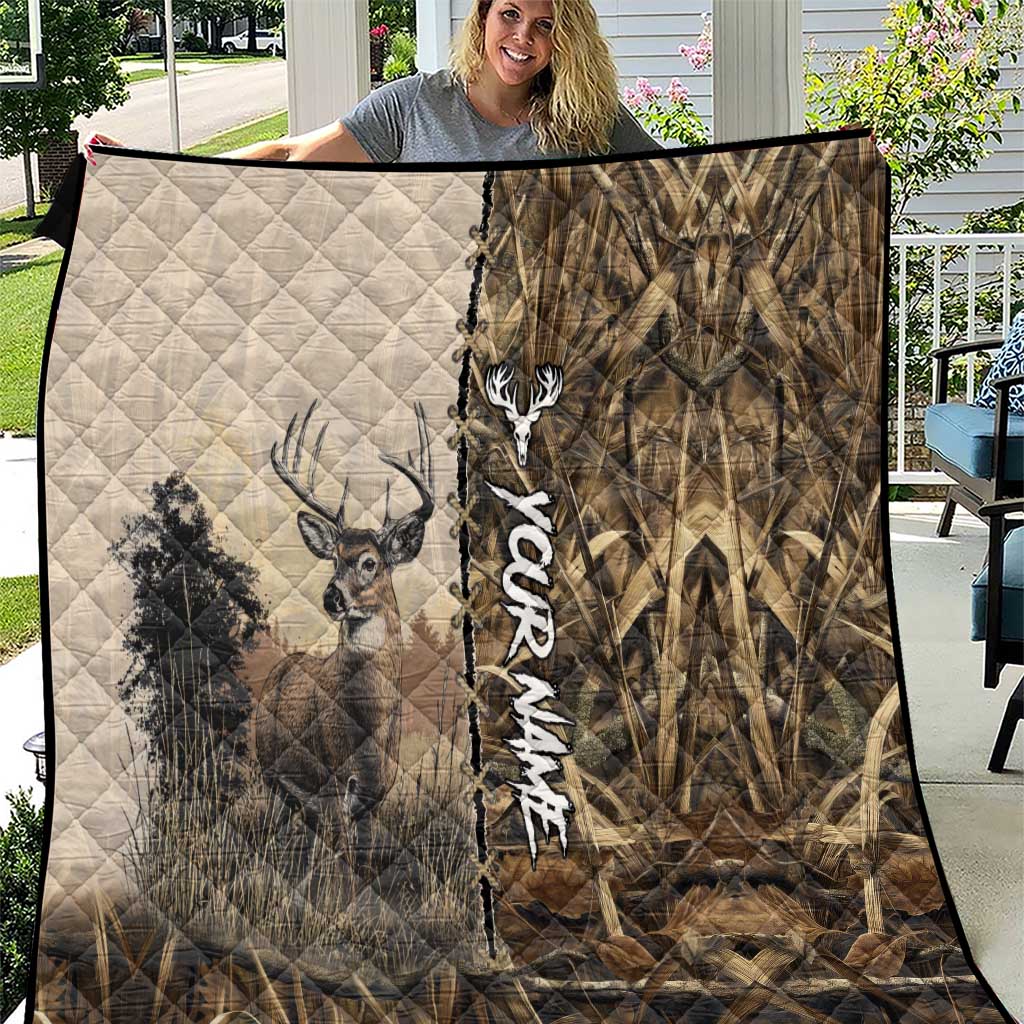 Personalized Born to Hunt Quilt Deer Hunting Lacing Detail and Camo Traditional