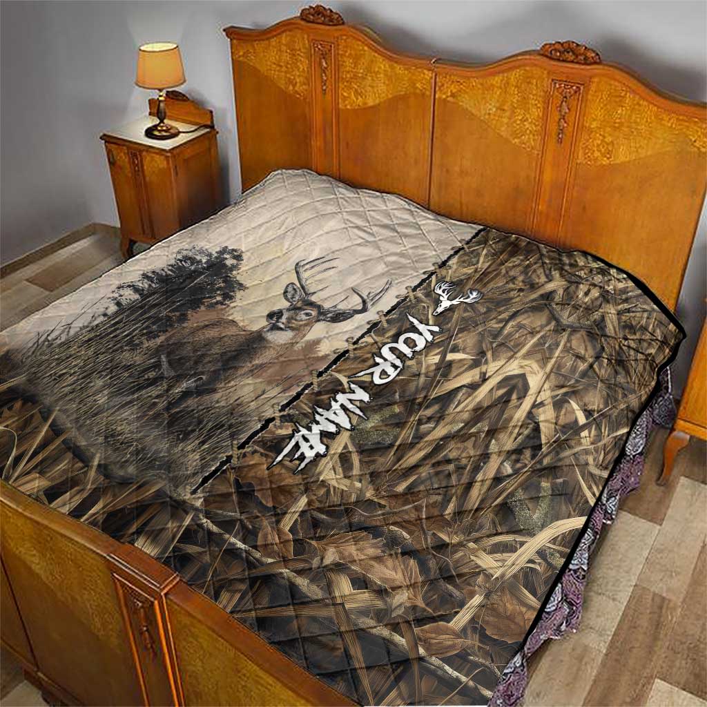 Personalized Born to Hunt Quilt Deer Hunting Lacing Detail and Camo Traditional