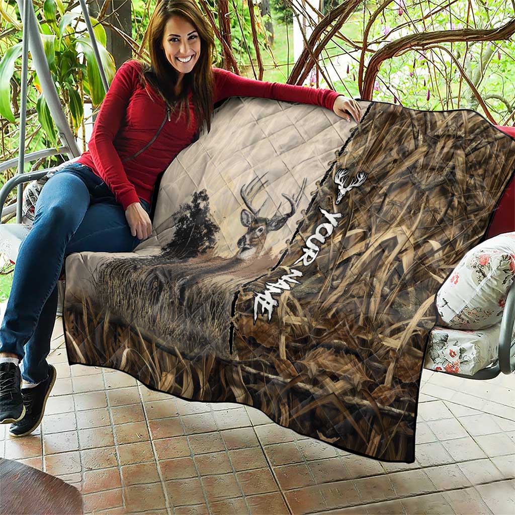 Personalized Born to Hunt Quilt Deer Hunting Lacing Detail and Camo Traditional