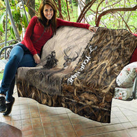 Personalized Born to Hunt Quilt Deer Hunting Lacing Detail and Camo Traditional