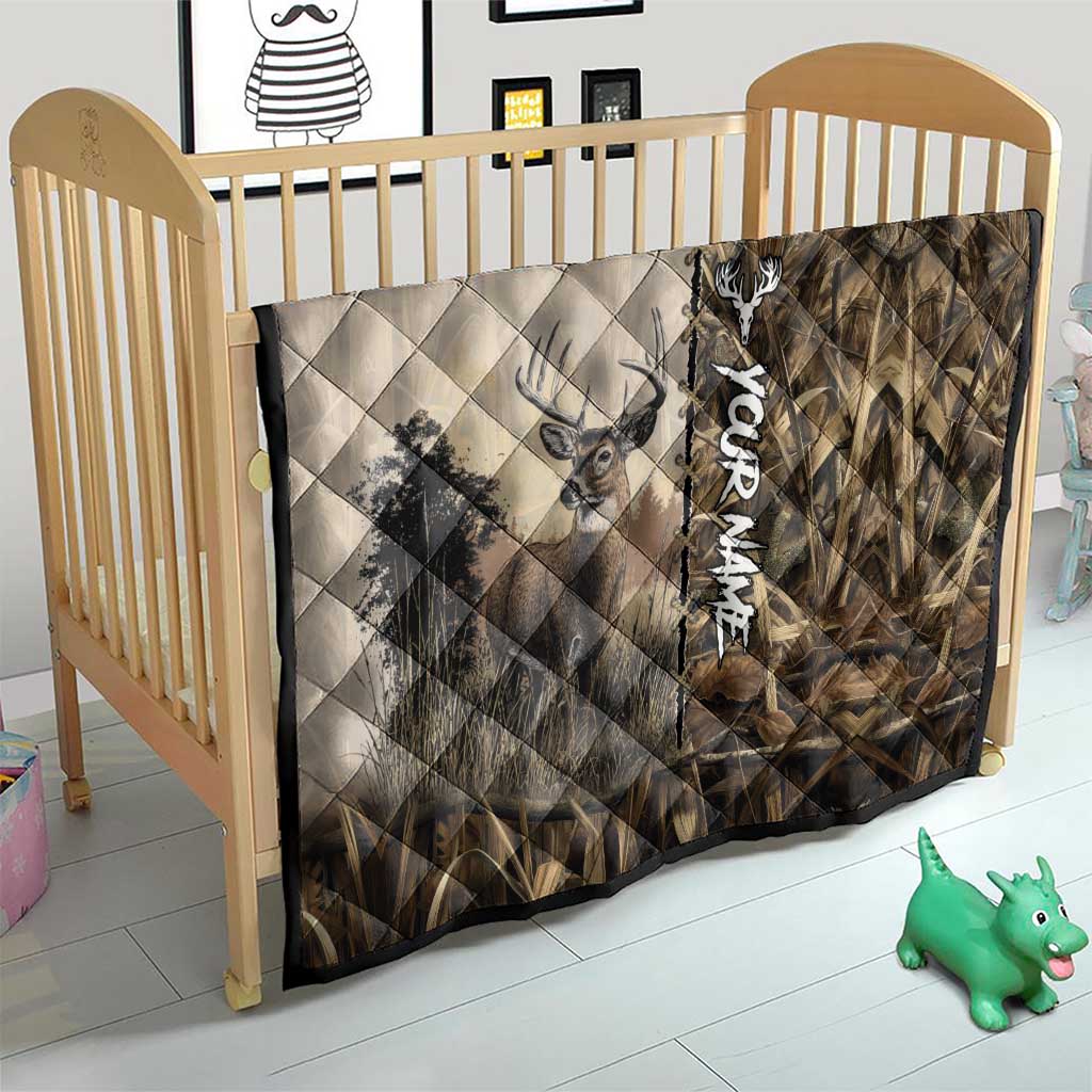 Personalized Born to Hunt Quilt Deer Hunting Lacing Detail and Camo Traditional
