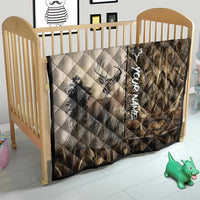 Personalized Born to Hunt Quilt Deer Hunting Lacing Detail and Camo Traditional