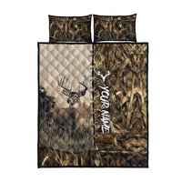 Personalized Born to Hunt Quilt Bed Set Deer Hunting Lacing Detail and Camo Traditional