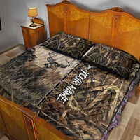 Personalized Born to Hunt Quilt Bed Set Deer Hunting Lacing Detail and Camo Traditional