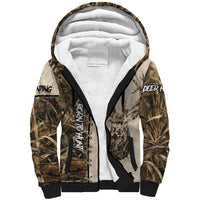 Personalized Born to Hunt Sherpa Hoodie Deer Hunting Lacing Detail and Camo Traditional