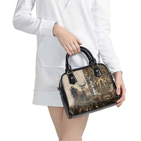 Personalized Born to Hunt Shoulder Handbag Deer Hunting Lacing Detail and Camo Traditional