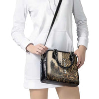 Personalized Born to Hunt Shoulder Handbag Deer Hunting Lacing Detail and Camo Traditional