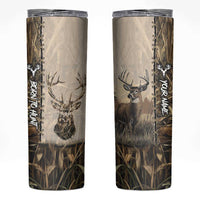 Personalized Born to Hunt Skinny Tumbler Deer Hunting Lacing Detail and Camo Traditional