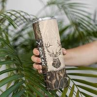 Personalized Born to Hunt Skinny Tumbler Deer Hunting Lacing Detail and Camo Traditional