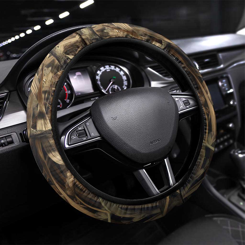 Born to Hunt Steering Wheel Cover Deer Hunting Lacing Detail and Camo Traditional