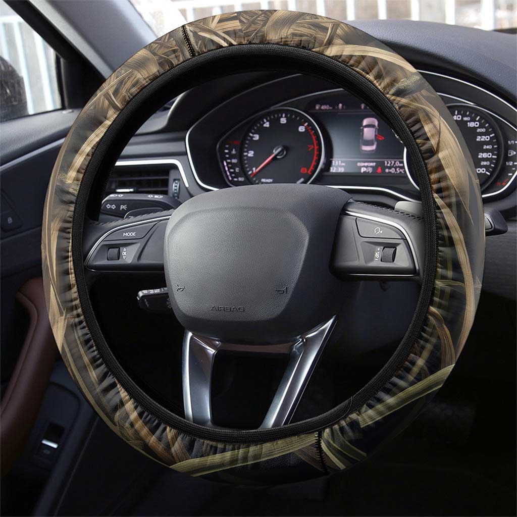 Born to Hunt Steering Wheel Cover Deer Hunting Lacing Detail and Camo Traditional