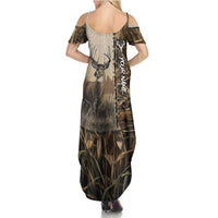 Personalized Born to Hunt Summer Maxi Dress Deer Hunting Lacing Detail and Camo Traditional