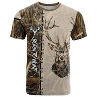 Personalized Born to Hunt T Shirt Deer Hunting Lacing Detail and Camo Traditional