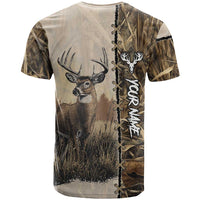 Personalized Born to Hunt T Shirt Deer Hunting Lacing Detail and Camo Traditional
