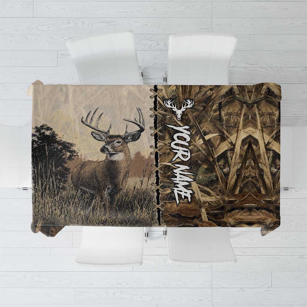 Personalized Born to Hunt Tablecloth Deer Hunting Lacing Detail and Camo Traditional