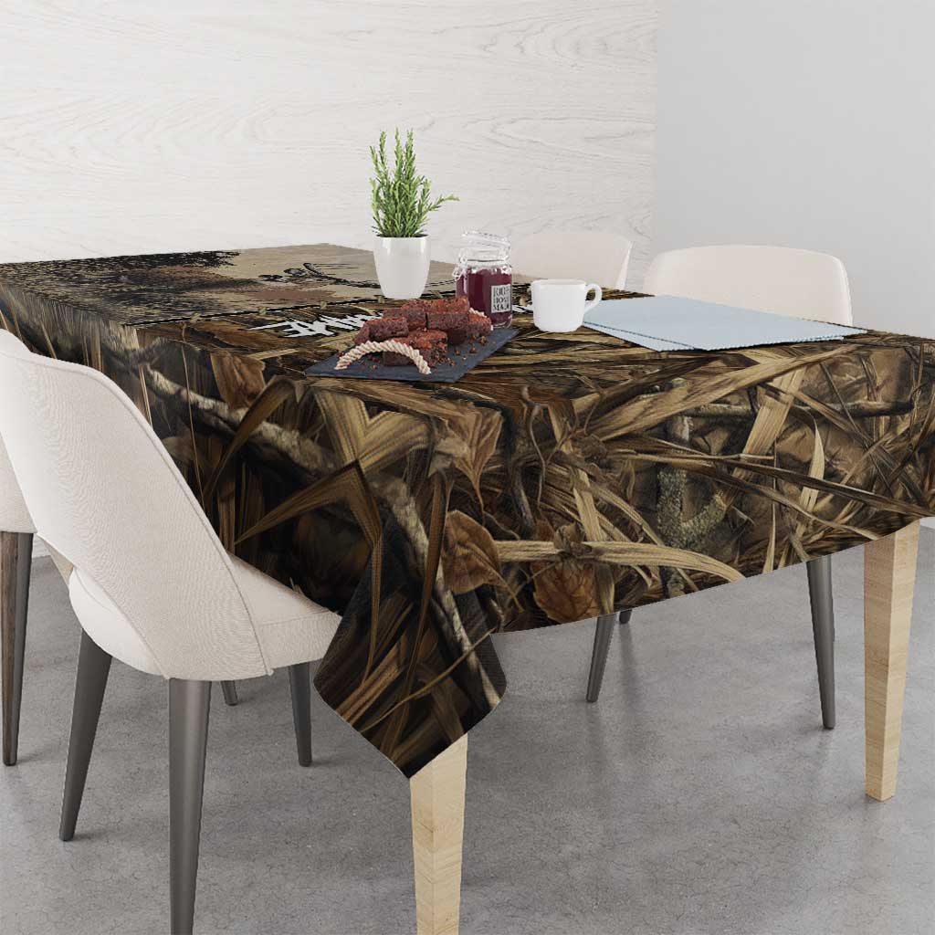 Personalized Born to Hunt Tablecloth Deer Hunting Lacing Detail and Camo Traditional
