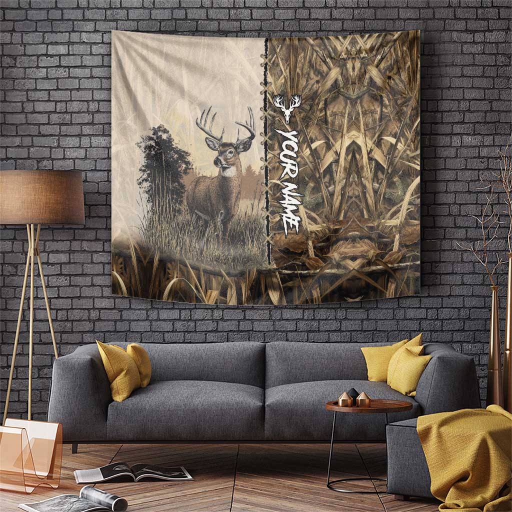 Personalized Born to Hunt Tapestry Deer Hunting Lacing Detail and Camo Traditional