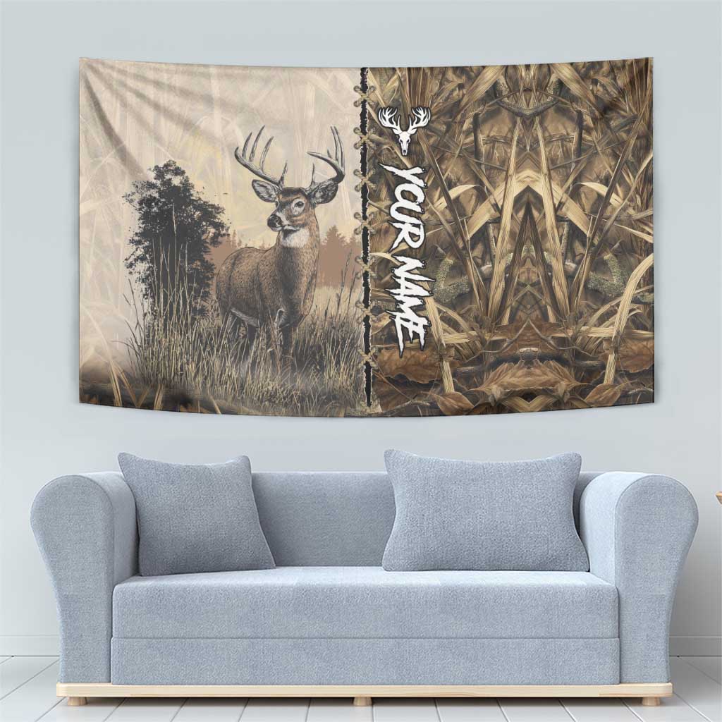 Personalized Born to Hunt Tapestry Deer Hunting Lacing Detail and Camo Traditional
