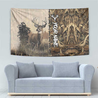 Personalized Born to Hunt Tapestry Deer Hunting Lacing Detail and Camo Traditional
