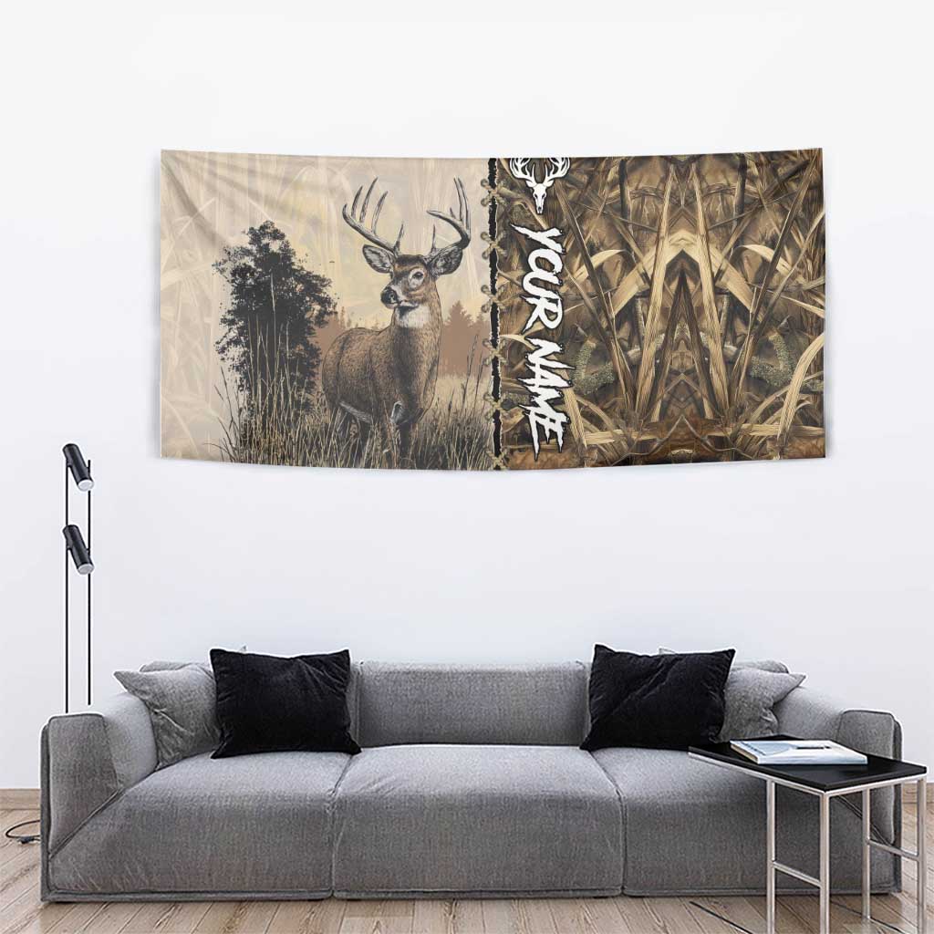 Personalized Born to Hunt Tapestry Deer Hunting Lacing Detail and Camo Traditional