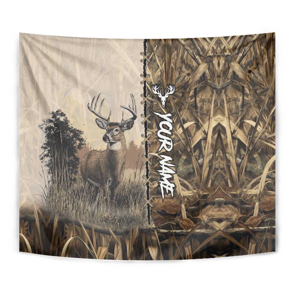 Personalized Born to Hunt Tapestry Deer Hunting Lacing Detail and Camo Traditional