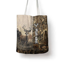 Personalized Born to Hunt Tote Bag Deer Hunting Lacing Detail and Camo Traditional