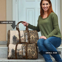 Personalized Born to Hunt Travel Bag Deer Hunting Lacing Detail and Camo Traditional