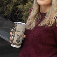 Personalized Born to Hunt Tumbler Cup Deer Hunting Lacing Detail and Camo Traditional