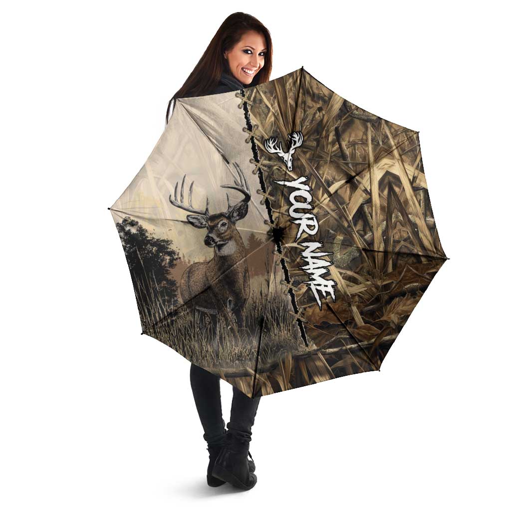 Personalized Born to Hunt Umbrella Deer Hunting Lacing Detail and Camo Traditional