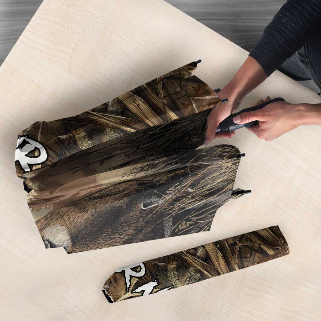 Personalized Born to Hunt Umbrella Deer Hunting Lacing Detail and Camo Traditional