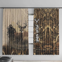 Personalized Born to Hunt Window Curtain Deer Hunting Lacing Detail and Camo Traditional