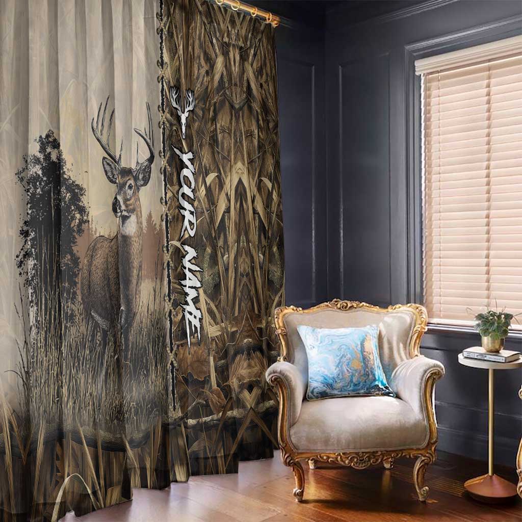 Personalized Born to Hunt Window Curtain Deer Hunting Lacing Detail and Camo Traditional