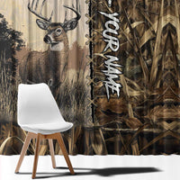 Personalized Born to Hunt Window Curtain Deer Hunting Lacing Detail and Camo Traditional