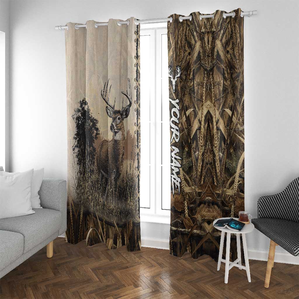 Personalized Born to Hunt Window Curtain Deer Hunting Lacing Detail and Camo Traditional