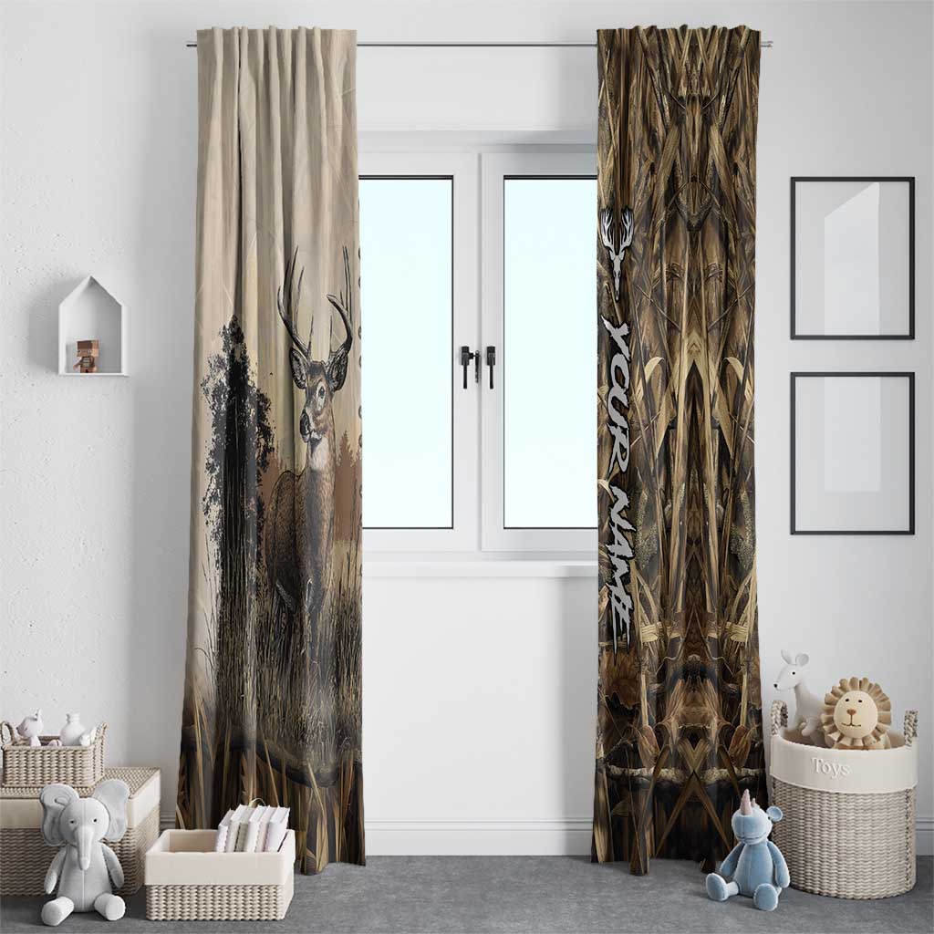 Personalized Born to Hunt Window Curtain Deer Hunting Lacing Detail and Camo Traditional