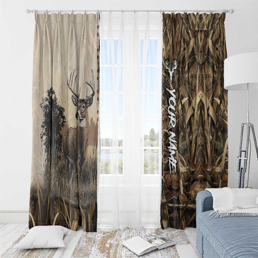Personalized Born to Hunt Window Curtain Deer Hunting Lacing Detail and Camo Traditional