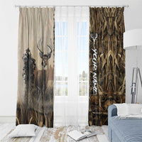 Personalized Born to Hunt Window Curtain Deer Hunting Lacing Detail and Camo Traditional
