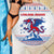 Slovenian Winter Beach Blanket Ljubljana Dragon with Nordic Snowflakes and Alpine Vibes