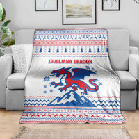 Slovenian Winter Blanket Ljubljana Dragon with Nordic Snowflakes and Alpine Vibes