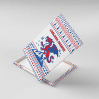 Slovenian Winter Canvas Wall Art Ljubljana Dragon with Nordic Snowflakes and Alpine Vibes