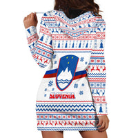 Slovenian Winter Hoodie Dress Ljubljana Dragon with Nordic Snowflakes and Alpine Vibes