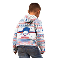 Slovenian Winter Kid Hoodie Ljubljana Dragon with Nordic Snowflakes and Alpine Vibes