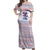 Slovenian Winter Off Shoulder Maxi Dress Ljubljana Dragon with Nordic Snowflakes and Alpine Vibes