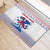 Slovenian Winter Rubber Doormat Ljubljana Dragon with Nordic Snowflakes and Alpine Vibes