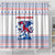 Slovenian Winter Shower Curtain Ljubljana Dragon with Nordic Snowflakes and Alpine Vibes