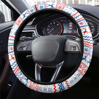 Slovenian Winter Steering Wheel Cover Ljubljana Dragon with Nordic Snowflakes and Alpine Vibes
