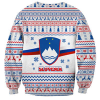 Slovenian Winter Sweatshirt Ljubljana Dragon with Nordic Snowflakes and Alpine Vibes