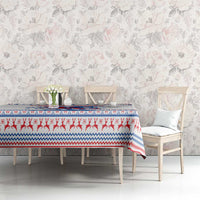 Slovenian Winter Tablecloth Ljubljana Dragon with Nordic Snowflakes and Alpine Vibes